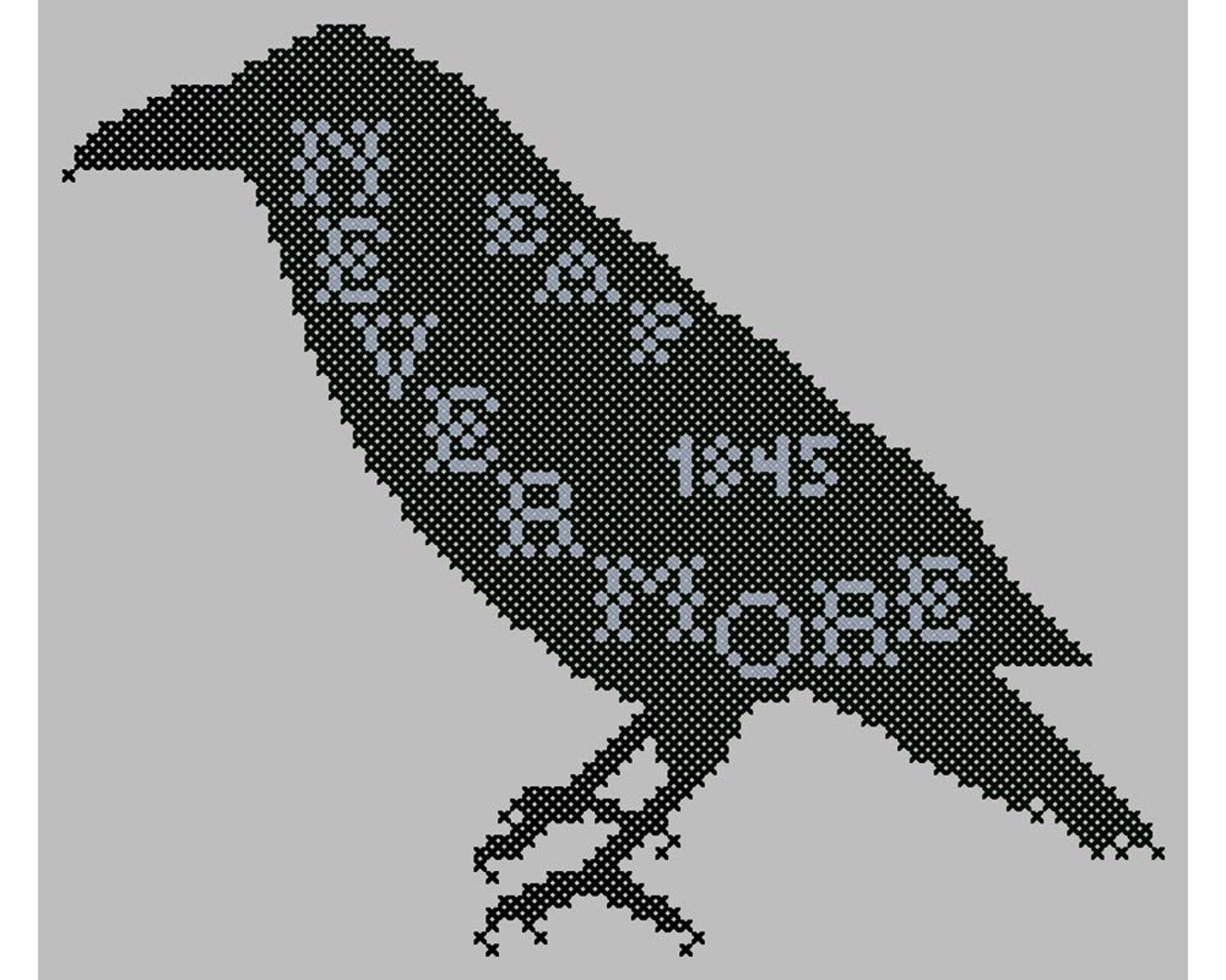 Ворон схема. Raven Nevermore Cross Stitch. Вышивка ворона. Вышивка крестом вороны. Вышивка ворон крестиком.