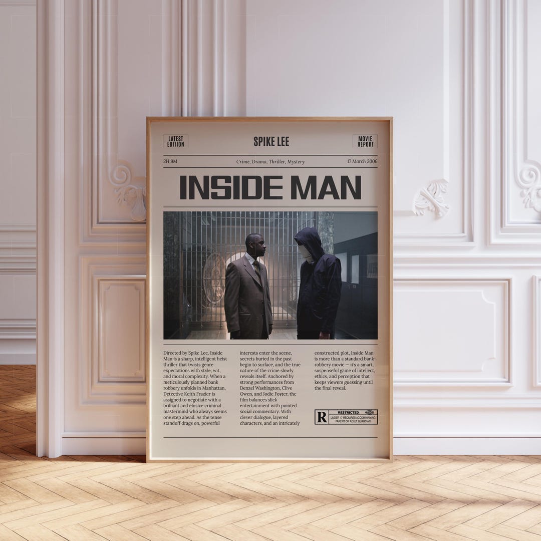 Inside Man Minimalist Movie Poster Heist Movie Poster Crime — free download