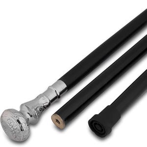 Handcrafted Brass & Wood Walking Cane – Vintage Style Walking Stick with Ornate Silver Handle – Elegant Mobility Aid or Collector’s Gift