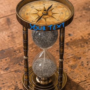 Personalisierte Messing Sanduhr Sanduhr, Vintage Nautische Dekor, individuell gravierte Sanduhr, Maritimes Geschenk, Schreibtisch Dekor im antiken Stil