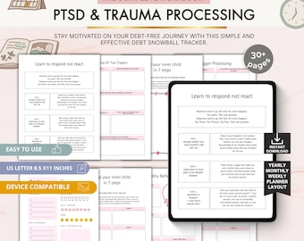 PTSD Trauma Processing Workbook, Guided Journal (Printable)
