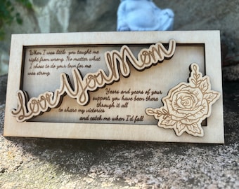 Personalized Wood Money Holder Card, Handmade Mom Gift