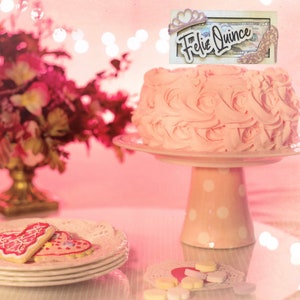 Porte-monnaie personnalisé Feliz Quinceañera pour gâteau, cadeau d&#39;anniversaire pour 15e anniversaire, carte souvenir personnalisée pour coings, idée cadeau pour Quinceañera, porte-monnaie personnalisé