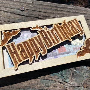 Cartão de Feliz Aniversário de Halloween com Porta-Dinheiro, Mensagem Personalizada, Nome no Verso, Edição Limitada