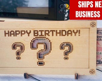 Porta soldi per compleanno a tema videogiochi, porta carte regalo per adolescenti.