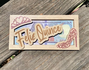 Porta soldi personalizzato per Quinceañera: Feliz Quince, regalo per il 15° compleanno