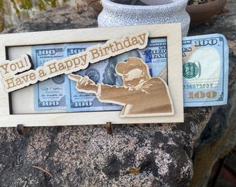 Divertente portacarte regalo per il compleanno di Trump, regalo personalizzato per un traguardo importante.