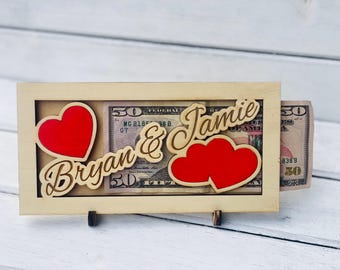Porta carte di credito per anniversario, regalo di nozze, porta contanti per anniversario, regalo personalizzato per nozze, regalo di nozze personalizzato, porta soldi