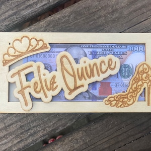 Porta dinero para regalo de feliz quinceañera, regalo personalizado para el 15.° cumpleaños, recuerdo personalizado para quinceañeras, idea para regalo de quinceañera, porta dinero para efectivo