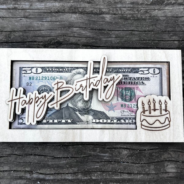 Personalized Birthday Gift Money Holder Cash Custom Card Money Holder Birthday Money Custom Handmade Keepsake Birthday Gift