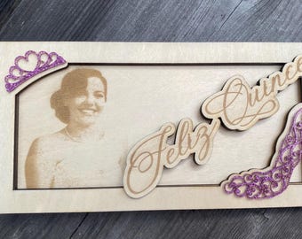 Feliz Quince, Buon Compleanno, Idea Regalo per Quinceanera, Porta Soldi, 15° Compleanno, Ricordo Personalizzato, Biglietto Personalizzato, Soldi