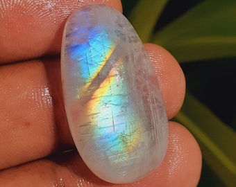 Rare Royal Blue MoonstoneWhite Rainbow Moonstone Cabochon: Polished Moonstone Crystals