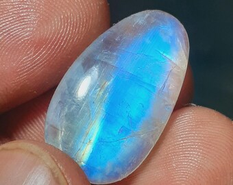 Rare Royal Blue MoonstoneAAA Rainbow Moonstone Cabochon: Polished Crystal (24x20MM)