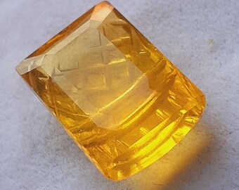 Gelber Fluorit Karabiner Edelstein 19.50ct Schmuckherstellung Lose Edelstein Größe 18 x 12 mm