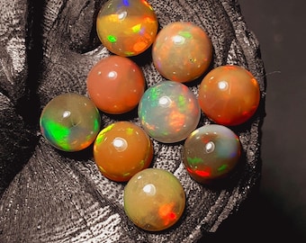 6 mm ronde Ethiopische opaalcabochon: natuurlijke vuuropaalsieraden
