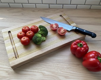 Handmade Hardwood Cutting Board Walnut & Ash Chopping Board (15x9")