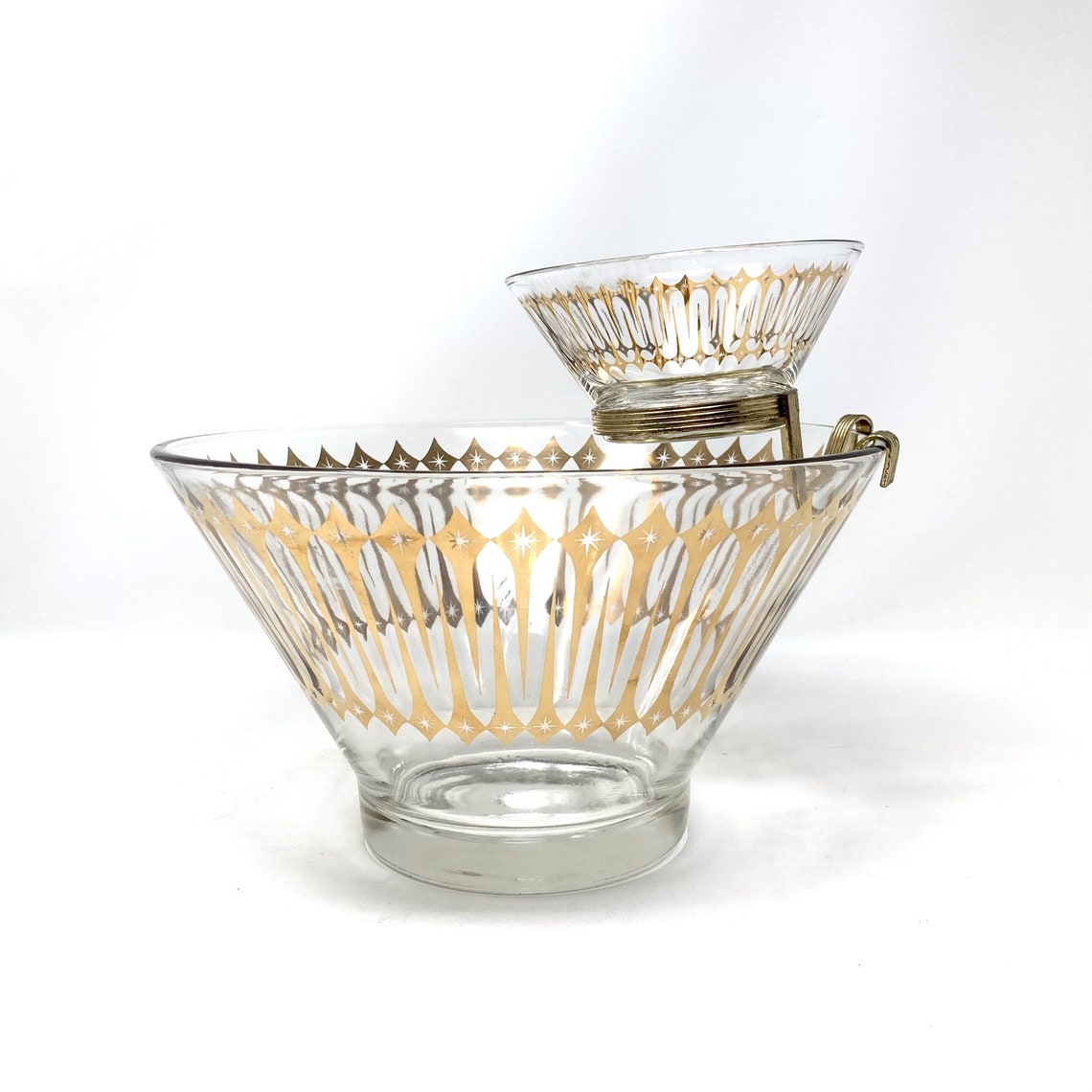 MCM Gold Chip & Dip Bowl Etsy