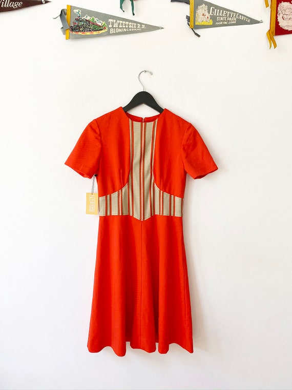Red 1960's Mod Dress, 1960's Dress, Red Mod Dress,