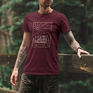 Camper Van Shirt, Van Life Graphic Tee, Camping Shirt for Men, Adventure T Shirt, Retro Campervan Gift, Road Trip Shirt, Outdoor Graphic Tee