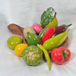 Clay Vegetable Combo (Set of 9) – Handmade Fake Veggies for Kitchen Decor or Kids Play Set