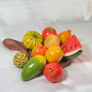 Clay Fruit Set (12 Pc) – Handmade Faux Fruits for Tiered Tray, Table Display or Gift