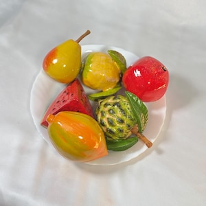 Fruit Combo (Set of 6) – Handmade Clay Fruits for Kitchen Bowl, Fake Food Decor
