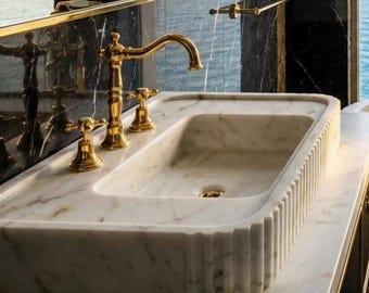 Handcrafted Single Marble Sink – AMSK250007