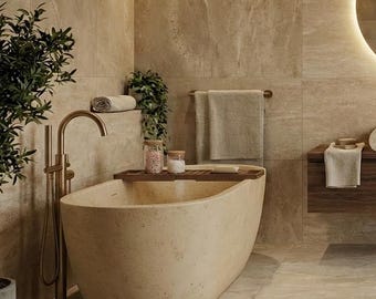 Luxury Travertine Freestanding Bathtub AMBT250002