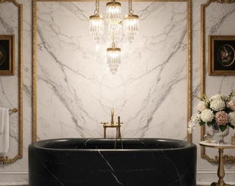 Luxury Dark Marble Freestanding Bathtub AMBT250001