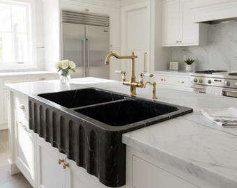 Handcrafted Double Marble Kitchen Sink AMKC250001