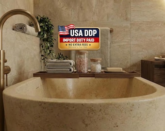 Bañera independiente de lujo de travertino AMBT250002