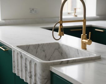 Handcrafted Single Marble Kitchen Sink AMKC250002