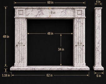 Handmade Natural Stone Fireplace Mantel Surround, Custom Marble & Travertine Fireplace AMSK26003