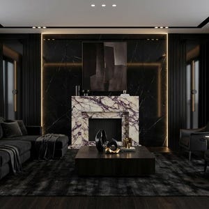 Calacatta Viola Marble Fireplace Mantel Surround, Handmade Luxury (USA DDP) image 3
