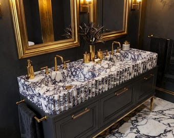 Handcrafted Double Marble Sink – AMSK250006