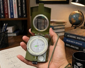 Military Lensatic Compass with Sighting Lens | Outdoor Camping Hiking Navigation Tool 3 Inch