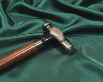 Brass Handle Walking Cane, Victorian Style Gentleman's Cane, 36 Inch