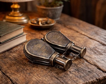 Antique Kelvin & Hughes London 1917 Binoculars – Brass Opera Glasses Collectible Naval 5 Inch