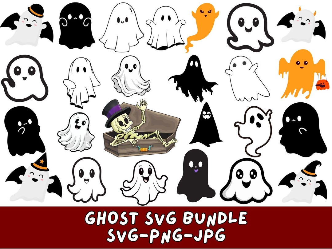 Ghost Using Computer Svg Halloween Ghosts SVG Bundle: Laser Cut Files (digital Download) - Etsy