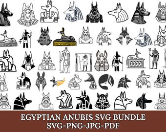 Egyptian Anubis SVG Bundle, Ancient Symbols (Instant Download)