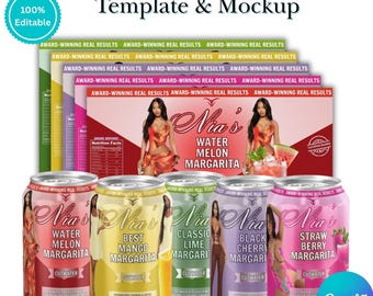 Adult Party Favor Can Wrap Template, Margarita Cocktail Can Label Template, Party Drink Wrap, Birthday Beverage Can Mockup, Instant Download