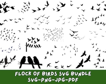 Flock of Birds SVG Bundle: Nature Cut Files (Digital Download)