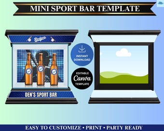 Editable Mini Sport Bar Template Canva | Game Day Snack Bar Decor | Sports Party Printable | DIY Treat Bar Box | Instant Download