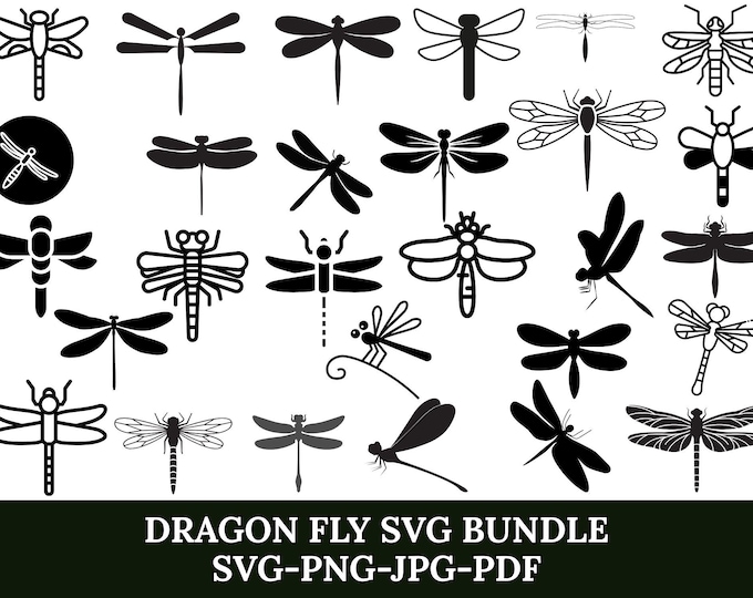Dragonfly SVG PNG Files for Cricut Silhouette Glowforge Cutting File ...