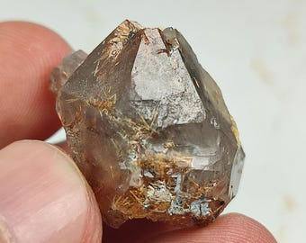 Rutile Included Quartz Crystal Point, Sagenite Specimen