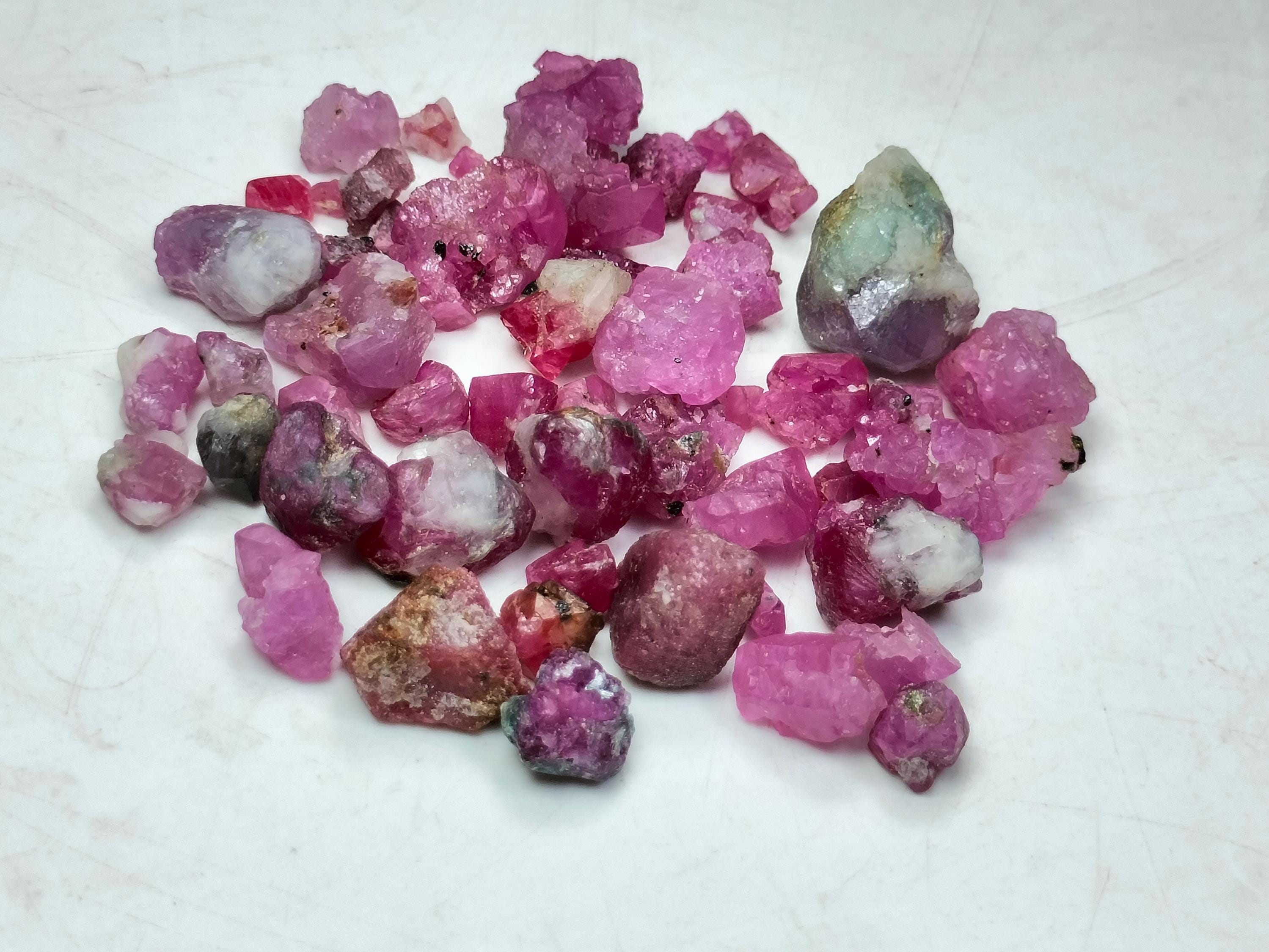 Natural Ruby Crystals Specimens Rough Lot From Hunza Valley