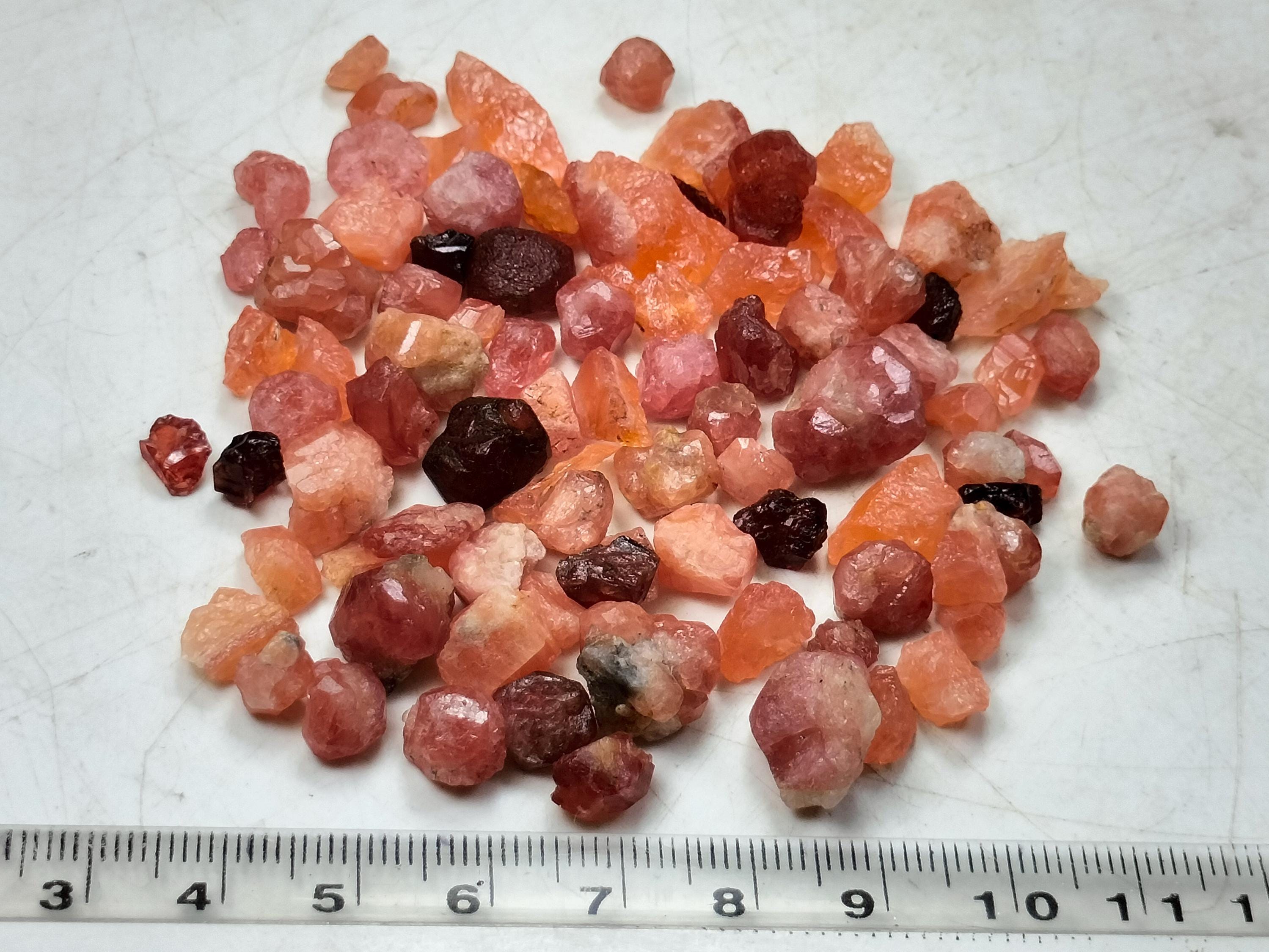 Rare Orange Spessartine Garnet Crystals Lot From Laghman