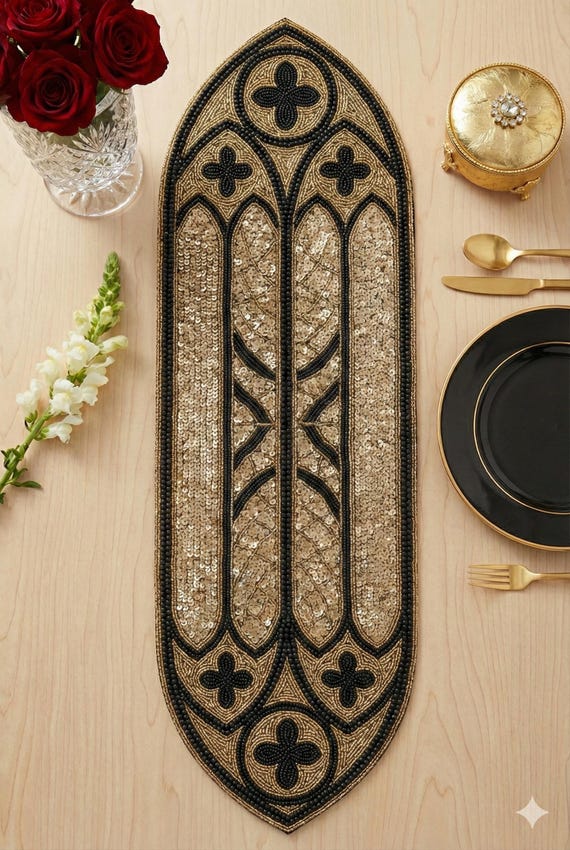 Black-and-Gold Cathedral Runner