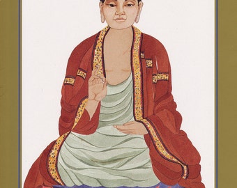 BUDDHA  greeting card watercolor spiritual saints and sages