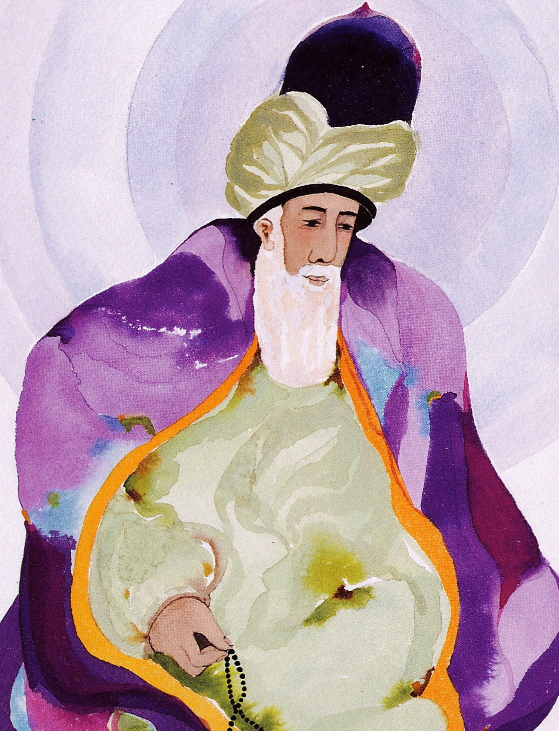 JALALUDDIN RUMI Greeting Card Watercolor Spiritual Saints and Sages